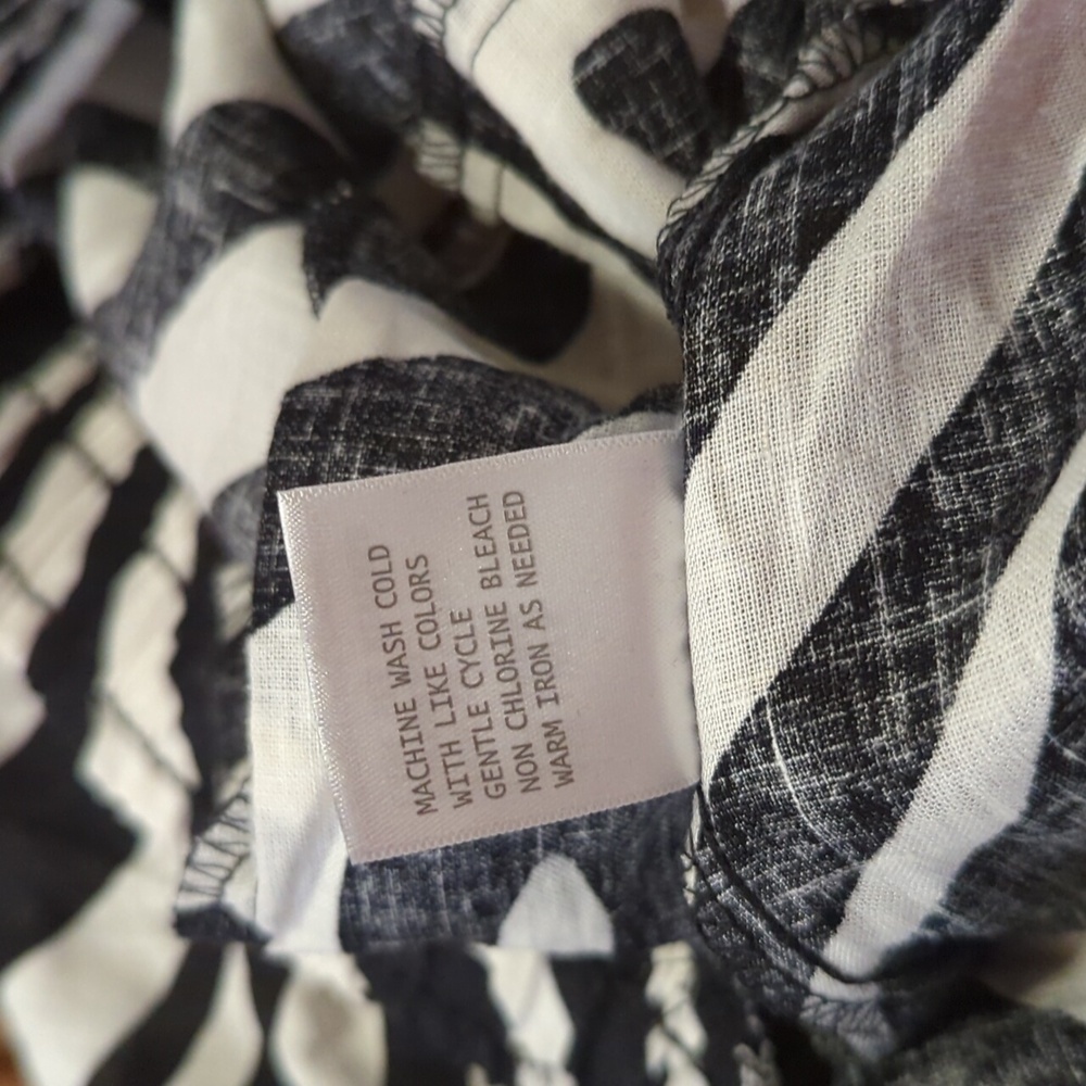 Rachel Zoe Linen Blend Zebra Print Pull On Ankle Tie Pants Medium NWT - Picture 8 of 9